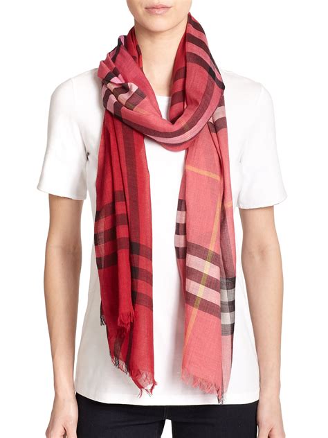 burberry silk scarf pink